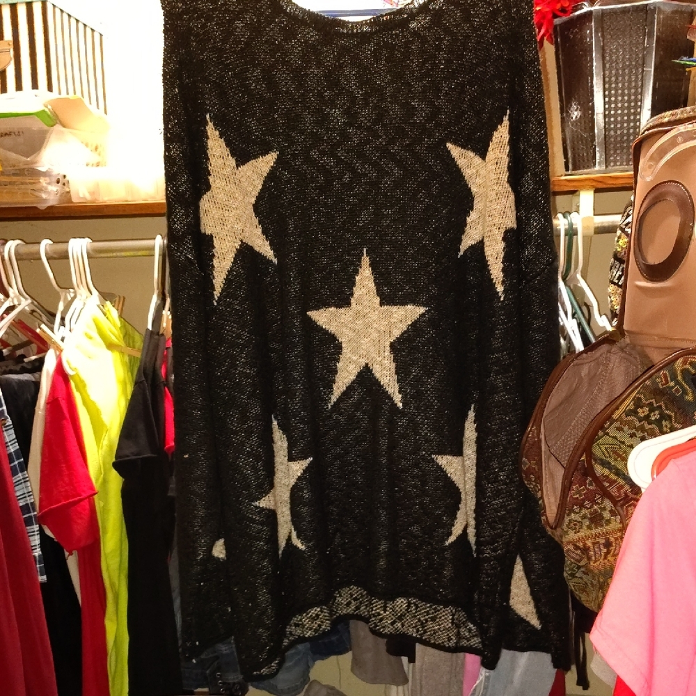 Easel Black Knit Sweater